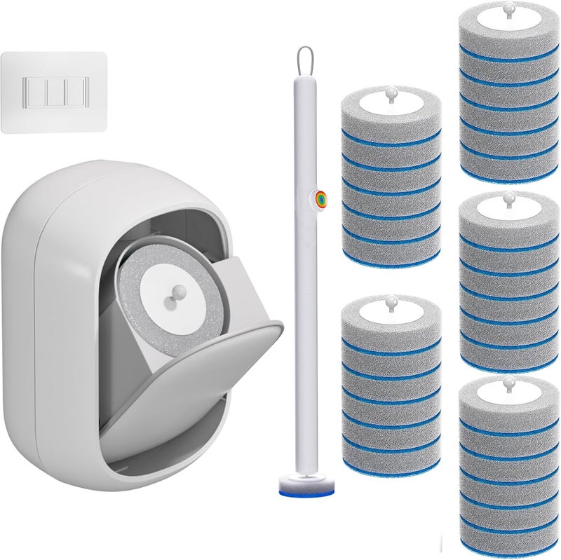 CTIME Disposable Toilet Brush with 30 Brush Heads - Image 1